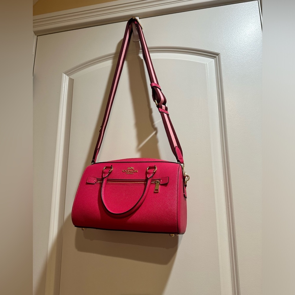 Coach, women’s Rowan Satchel Pink crossbody purse